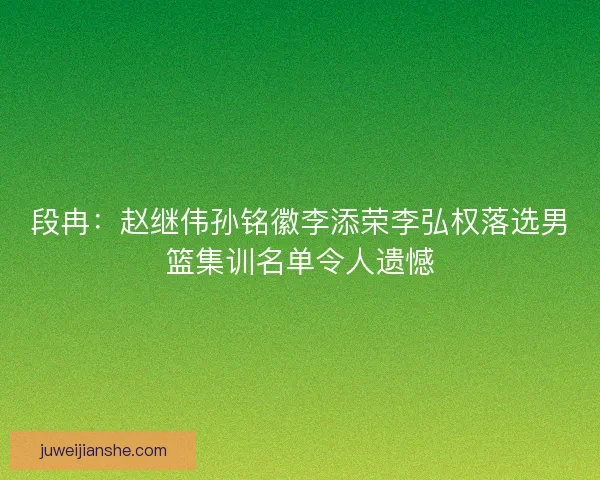 段冉：赵继伟孙铭徽李添荣李弘权落选男篮集训名单令人遗憾