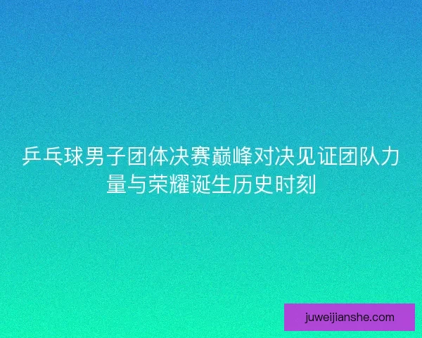 乒乓球男子团体决赛巅峰对决见证团队力量与荣耀诞生历史时刻